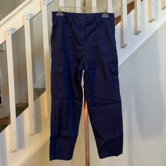 Chico’s Petite Crop Cargo Linen/Cotton Pants - Picture 1 of 12